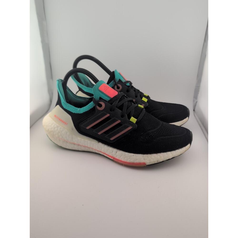 Adidas Men's Size 5.5 Ultra Boost 22 Black Turbo Mint Rush Sneakers Ultraboost